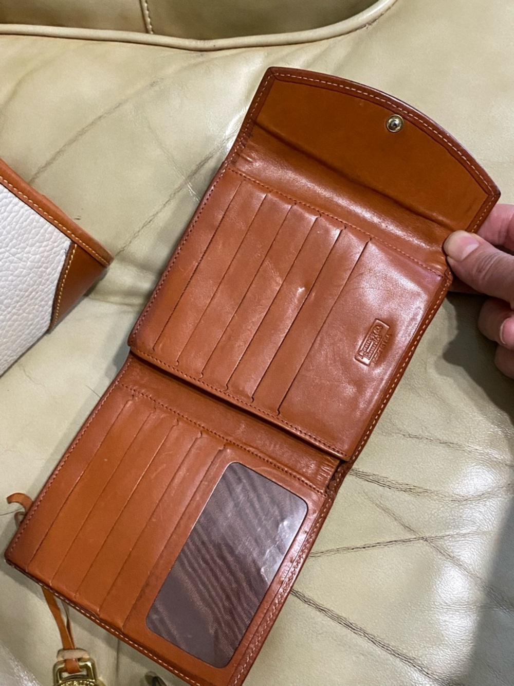Vintage Dooney & Bourke AWL Bundle Satchel Duck Coin Wallet Pebble Leather - Picture 14 of 16